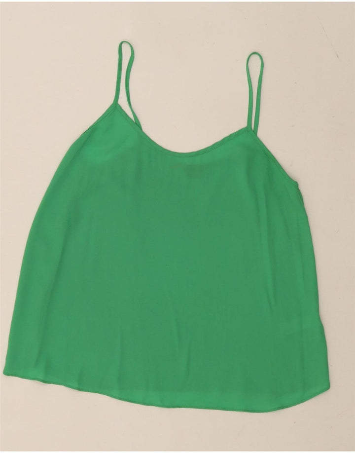 Topshop Femme Cami Top UK 10 Petit Vert Polyester