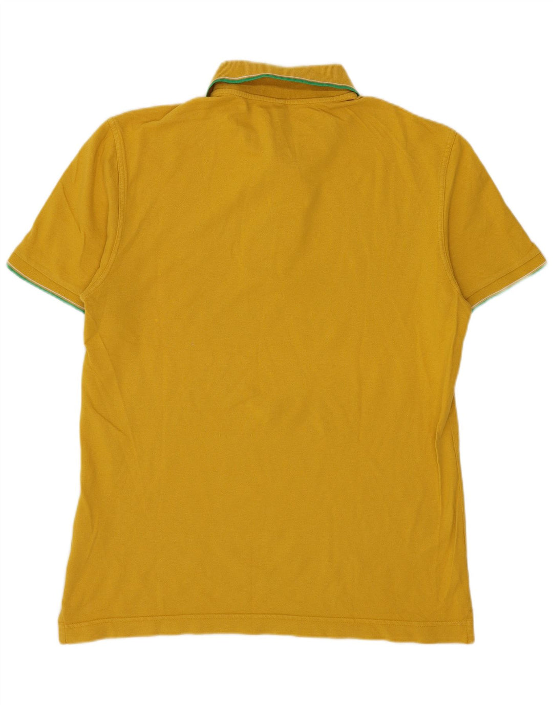 BENETTON Polo Homme Petit Jaune Coton