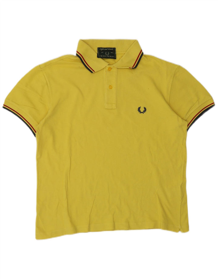 Fred Perry Polo Homme Coton Rayé Jaune Moyen
