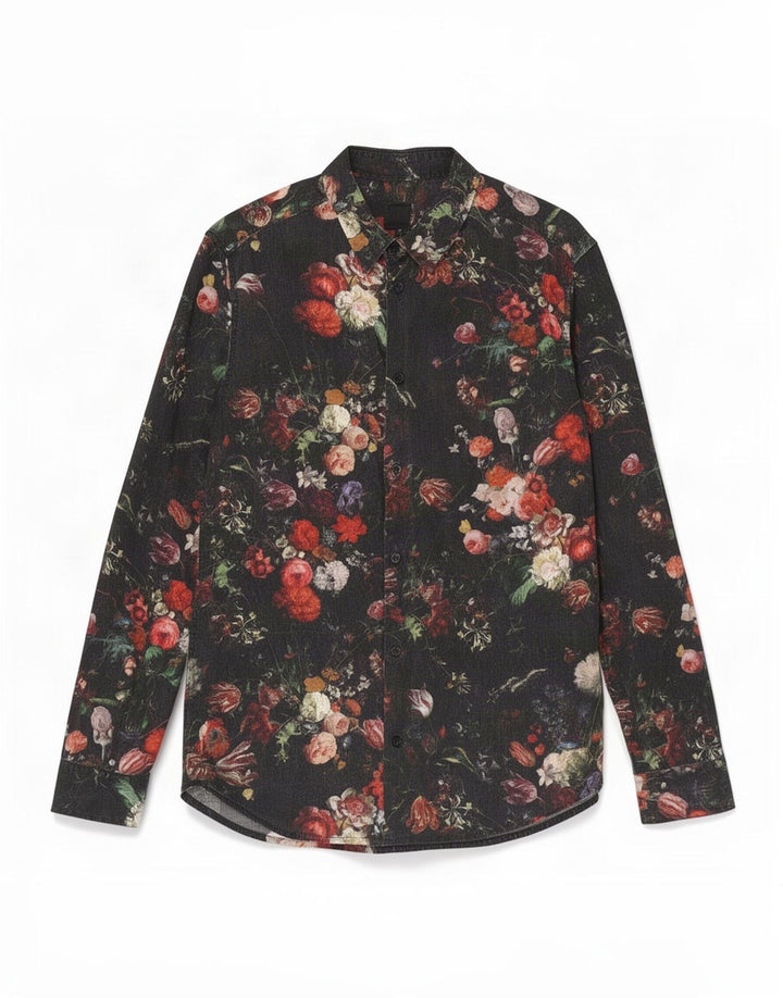 H&M Chemise Homme Noir Moyen Floral