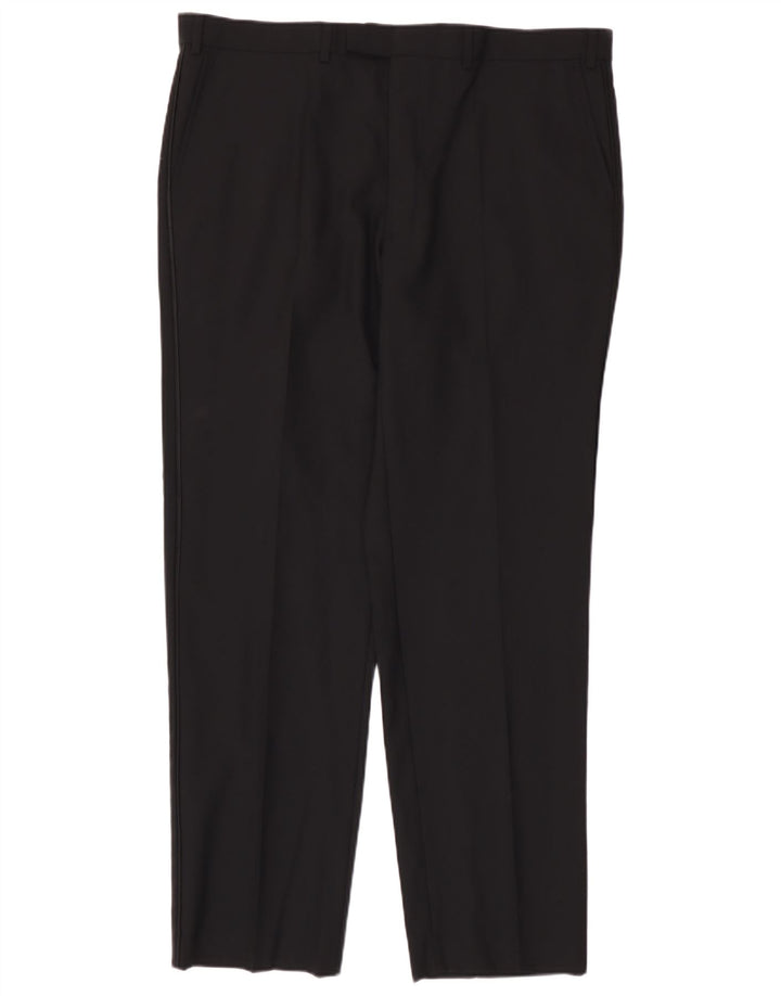 Marks & Spencer Pantalon de Costume Droit Homme W40 L33 Laine Noir