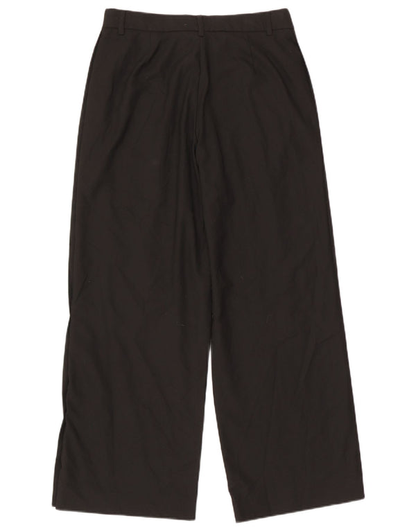 Zara Pantalon décontracté à jambe large pour femme Petit W26 L28 Noir Polyester