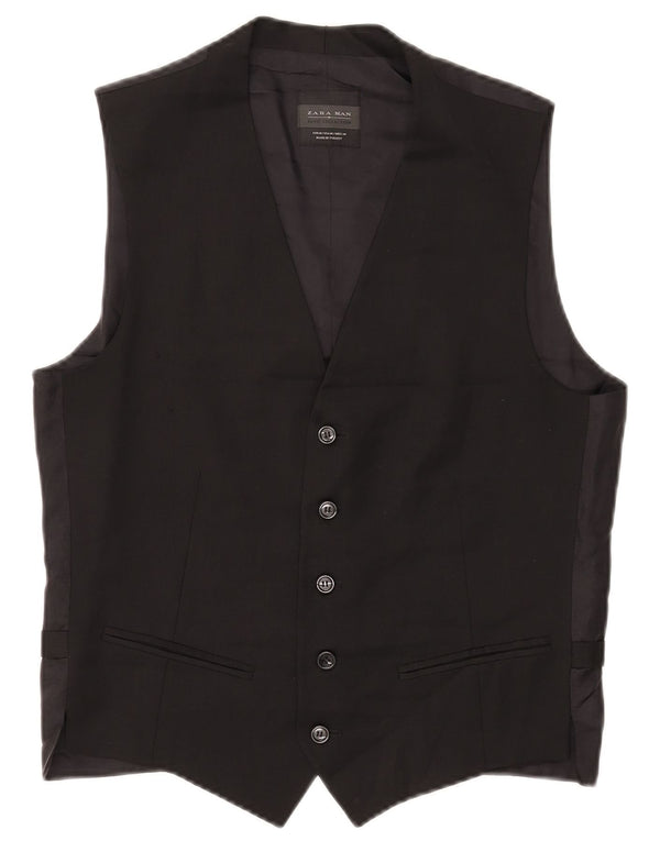 Gilet Zara Homme Laine Noir Moyen