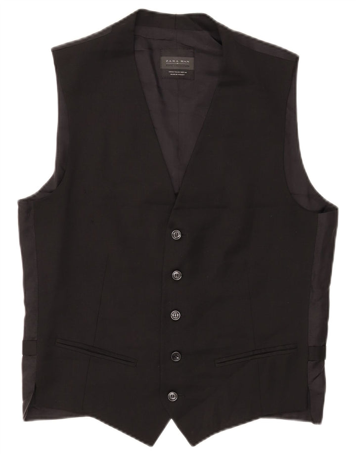 Gilet Zara Homme Laine Noir Moyen