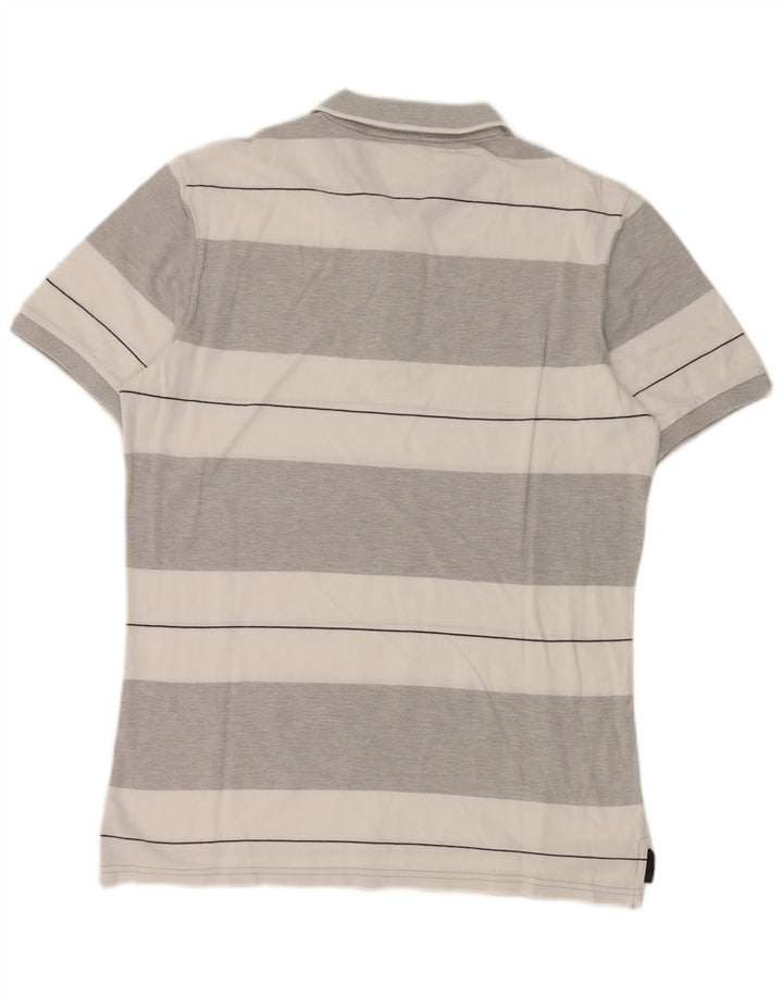 Benetton Polo Homme Gris Moyen Rayé