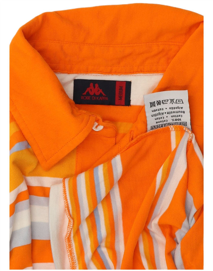 Kappa Polo Homme Orange Moyen Rayé Coton