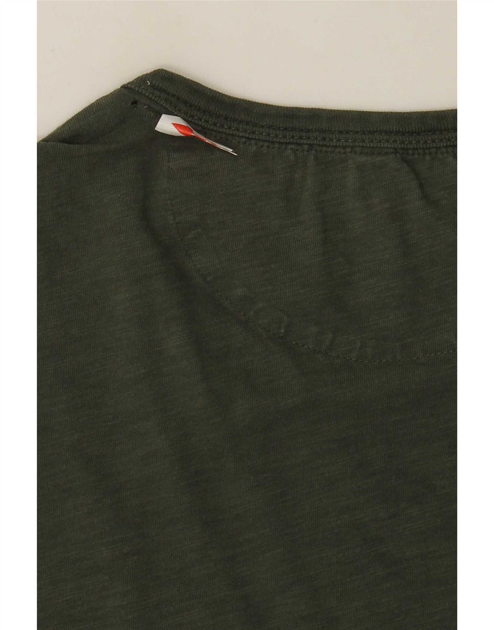 Sun68 T-Shirt Homme Haut Large Kaki Coton
