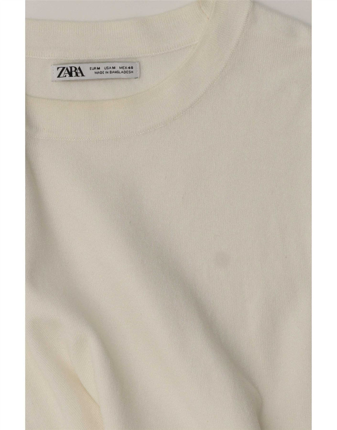 Zara Pull Col Ras Du Cou Homme Blanc Moyen