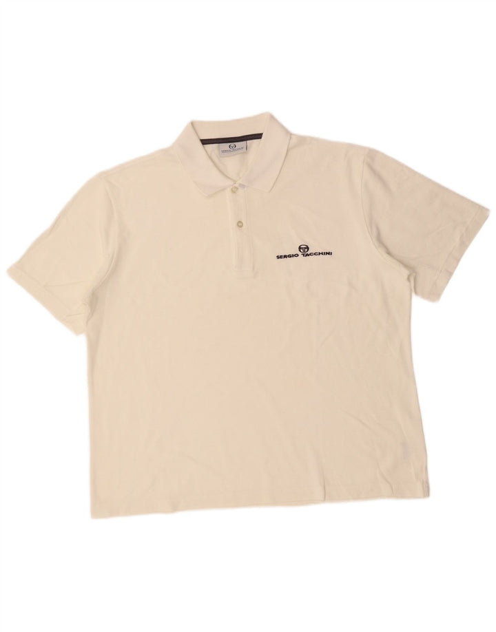 SERGIO TACCHINI Polo Homme XL Blanc Coton