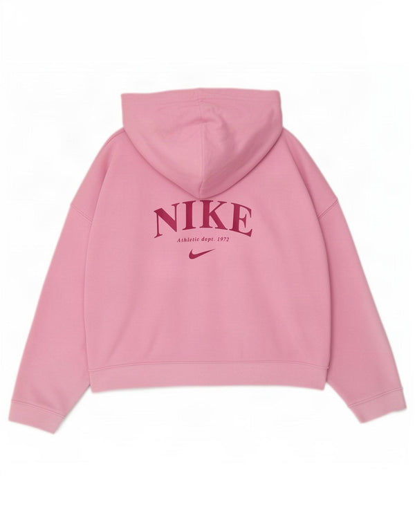 Sweat à capuche zippé surdimensionné Nike pour fille 10-11 ans Rose moyen