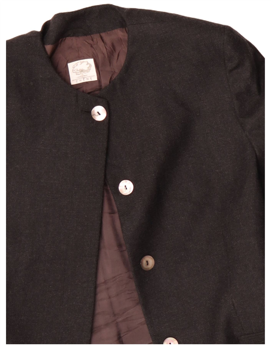 vintage Femme Longline 4 Bouton Blazer Veste IT 48 XL Laine Grise