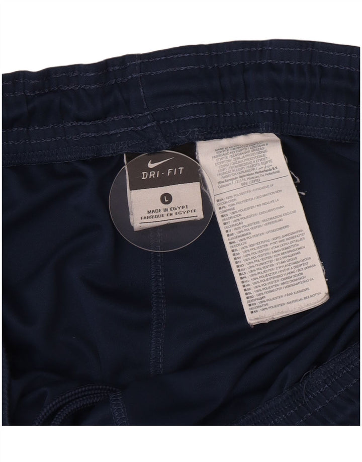 Nike Short de sport Dri Fit pour homme en polyester bleu marine Taille L