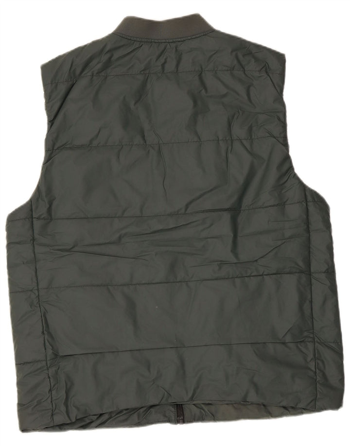 Zara Gilet rembourré pour homme UK 40 Large Vert Polyester
