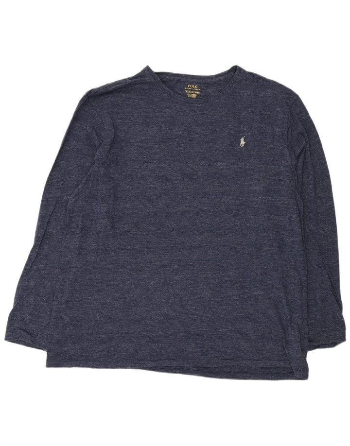 Ralph Lauren Haut à manches longues pour homme 2XL en coton moucheté bleu marine