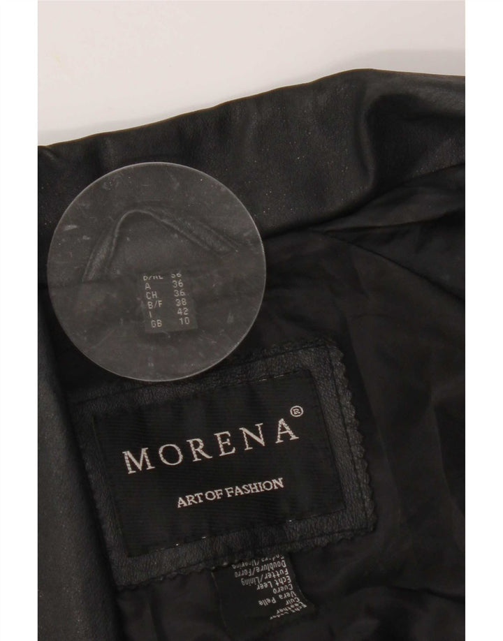 Morena Veste en cuir surdimensionnée pour femme UK 10 Small Noir