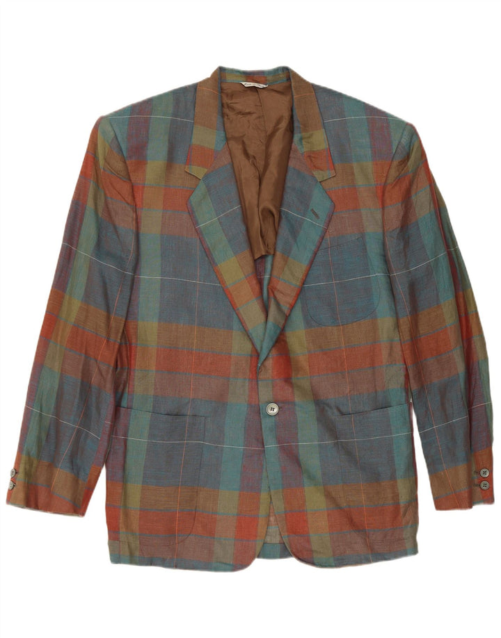 Missoni Veste Blazer 1 Bouton Homme IT 52 XL Lin à Carreaux Multicolore