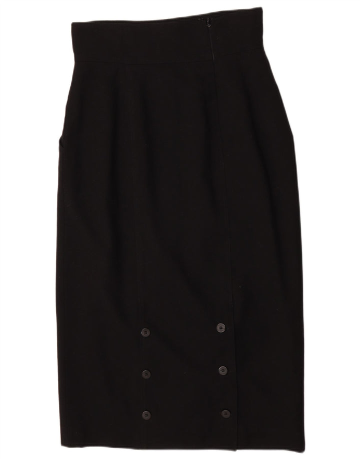 Fendi Jupe midi taille haute pour femme IT 44 Medium W28 Laine noire