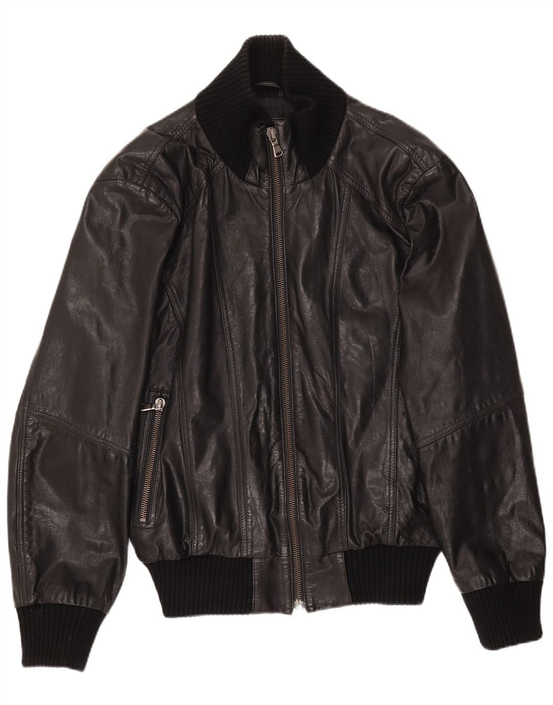Selected Veste en cuir pour homme UK 38 Cuir noir moyen