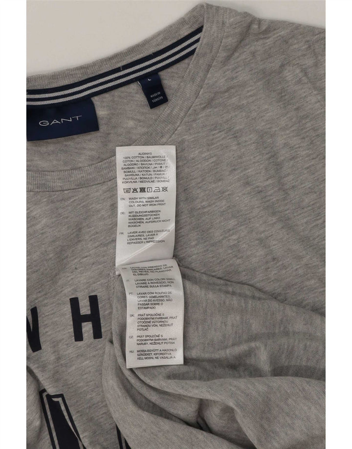 Gant T-Shirt Graphique Homme Gris Large Coton