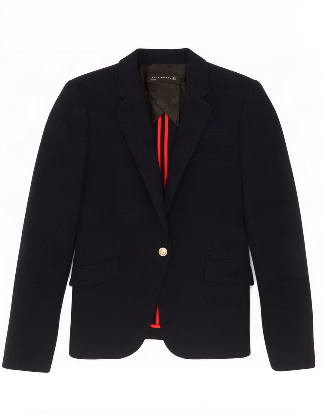 Zara Femme 1 Bouton Blazer Veste UK 10 Petit Bleu Marine
