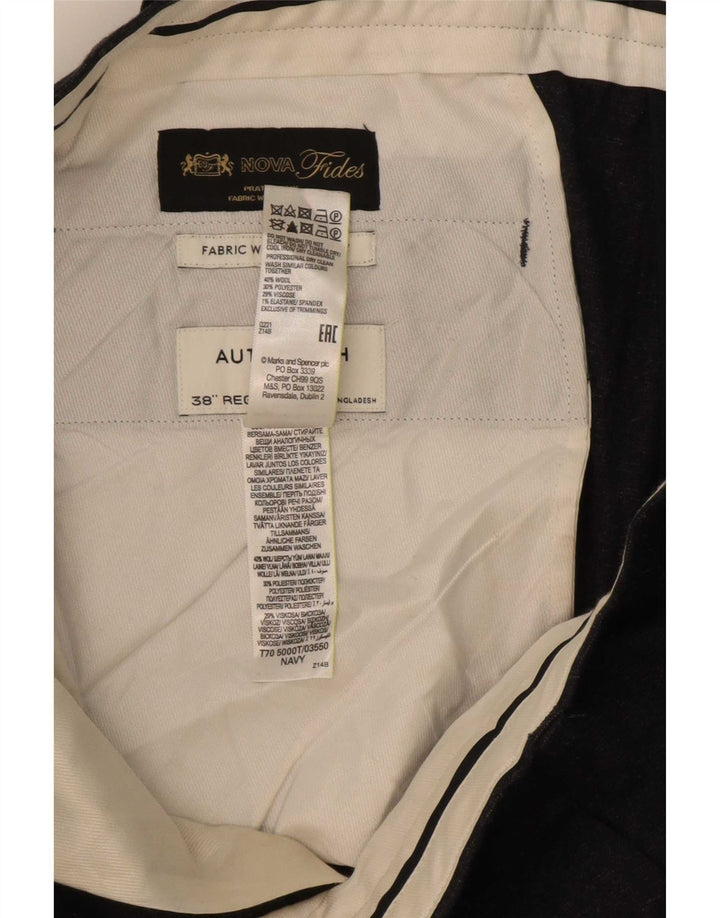 Marks & Spencer Pantalon Chino Autograph Homme W38 L31 Bleu Marine