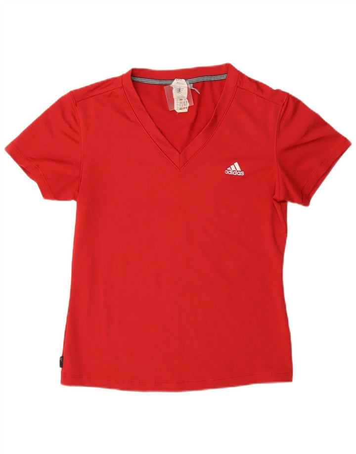 Adidas Femmes Clima 365 T-Shirt Top UK 14 Rouge Moyen Polyester