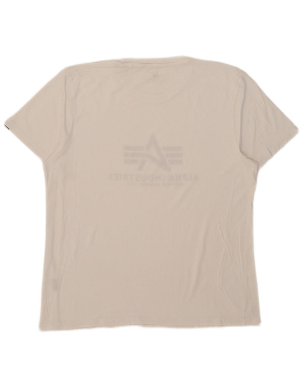 Alpha Industries Mens Graphic T-Shirt Top Large White