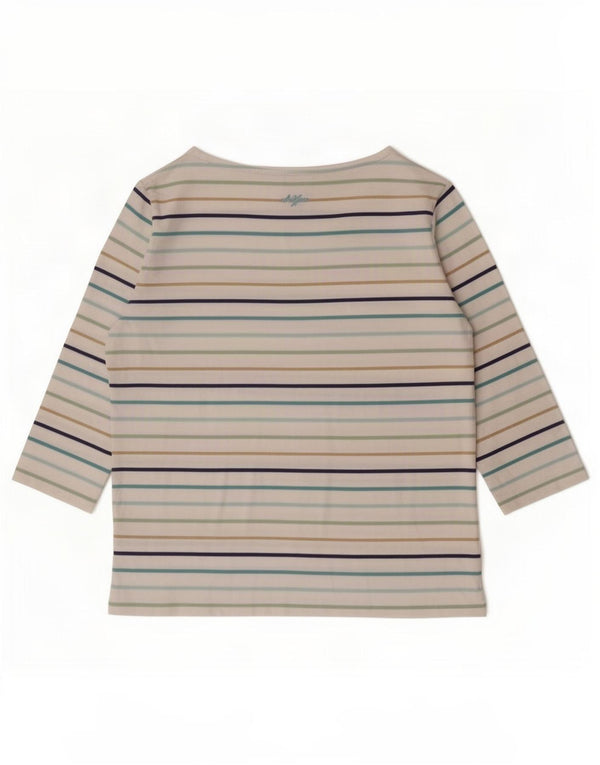 Crew Clothing Haut Femme Manches 3/4 UK 12 Moyen Rayé Multicolore
