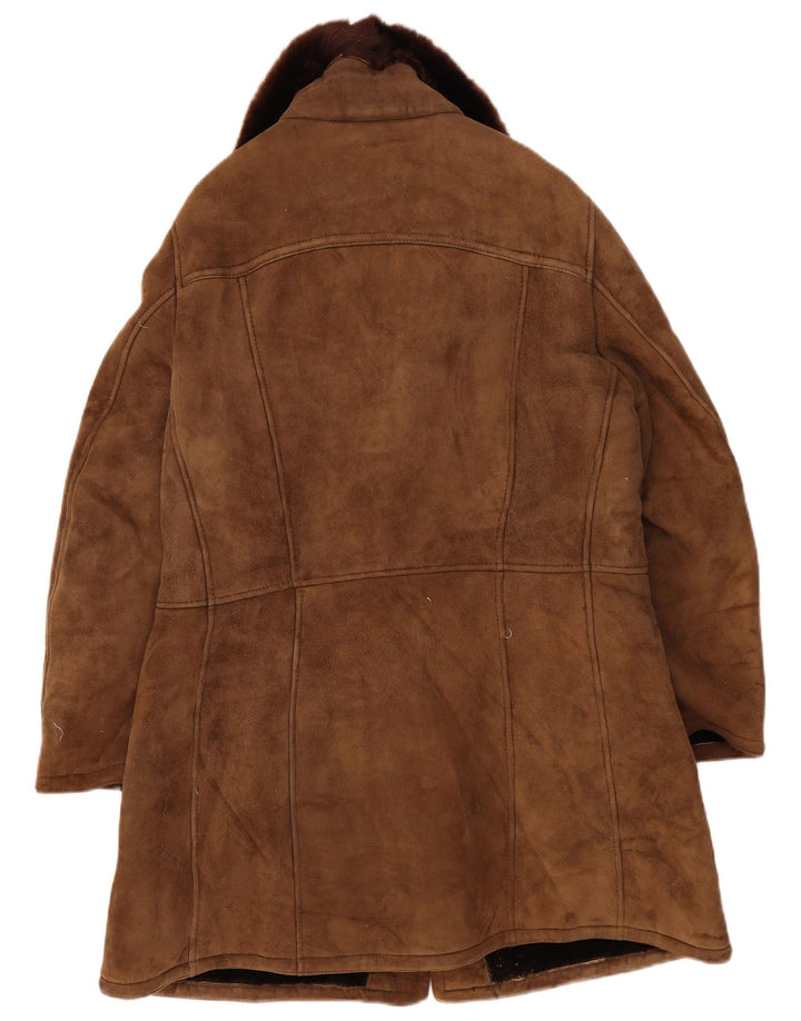 Vintage Veste en peau de mouton pour homme IT 54 2XL Marron