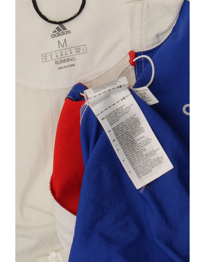 Adidas Veste de survêtement de course pour homme en nylon color block blanc moyen