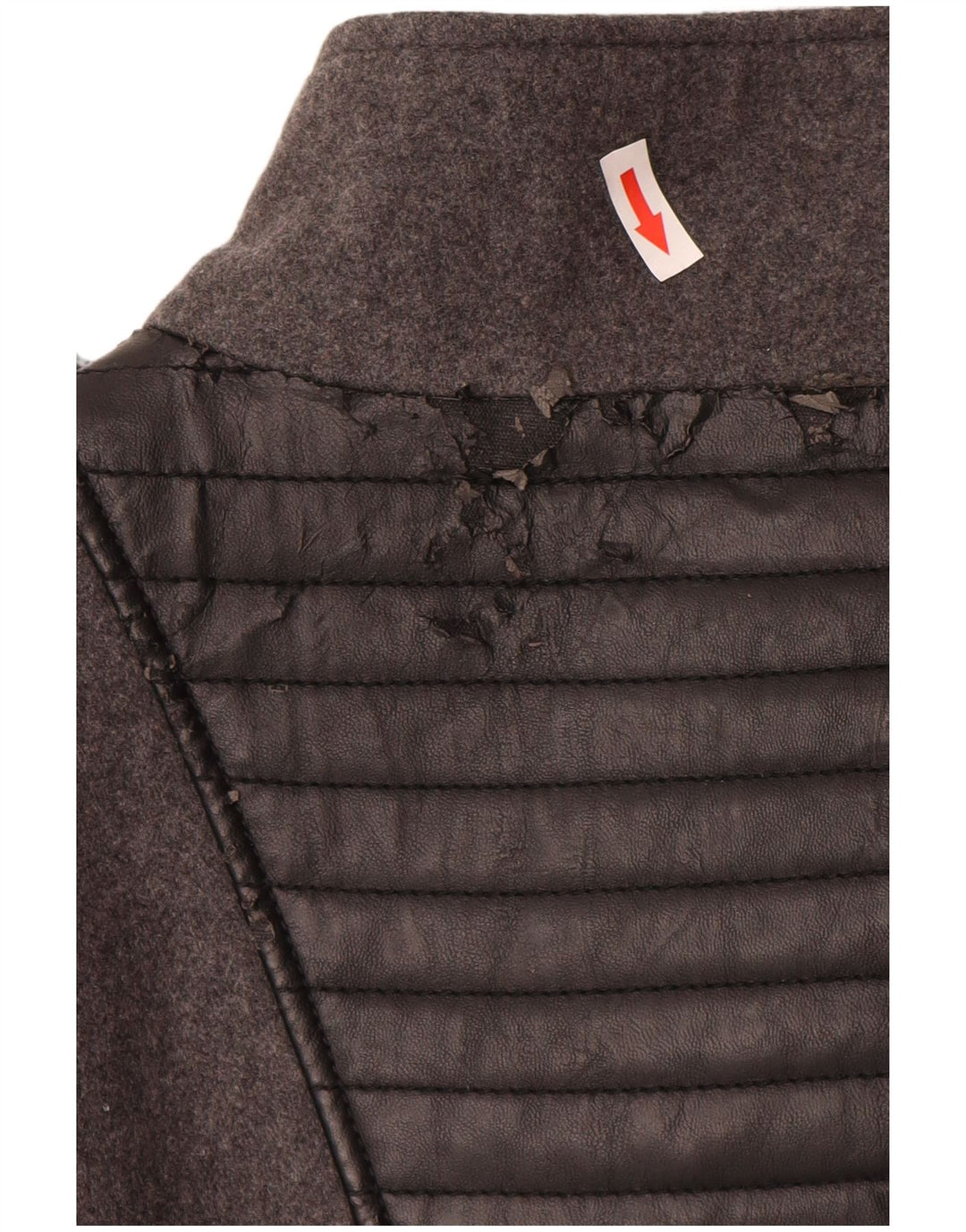 KHUJO Manteau Militaire Femme UK 16 Grande Laine Grise