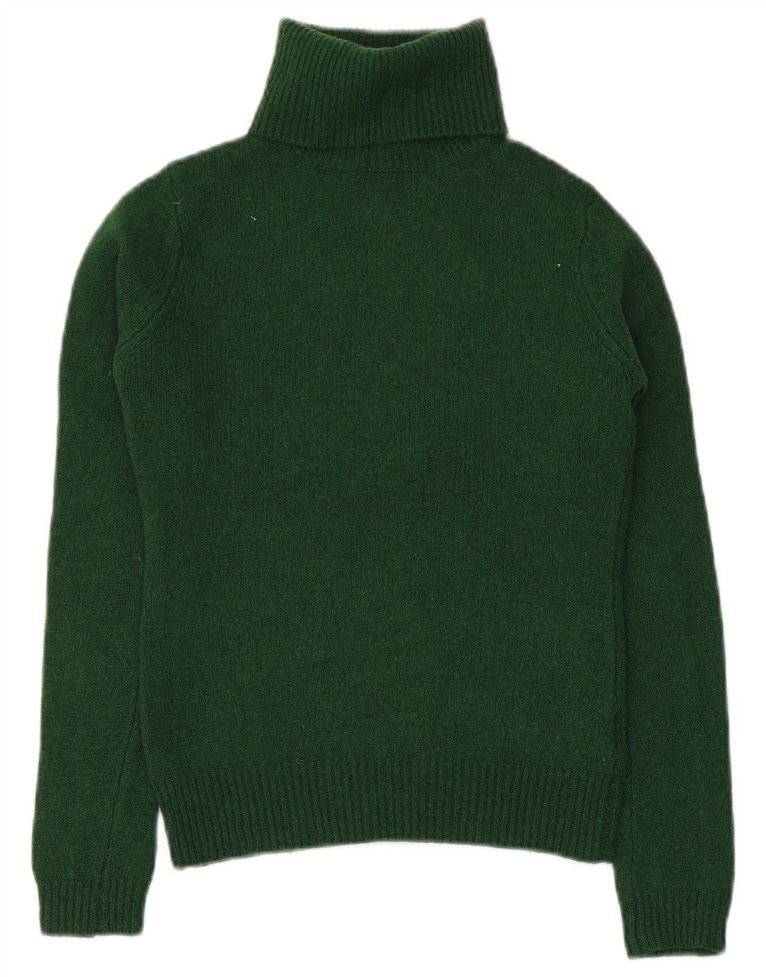 Massimo Dutti Pull court à col roulé pour femme UK 12 Laine vert moyen