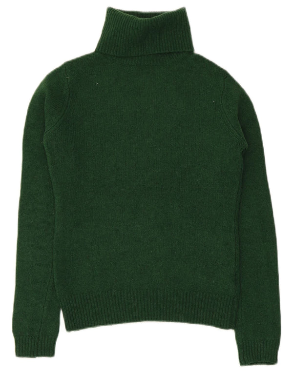 Massimo Dutti Pull court à col roulé pour femme UK 12 Laine vert moyen