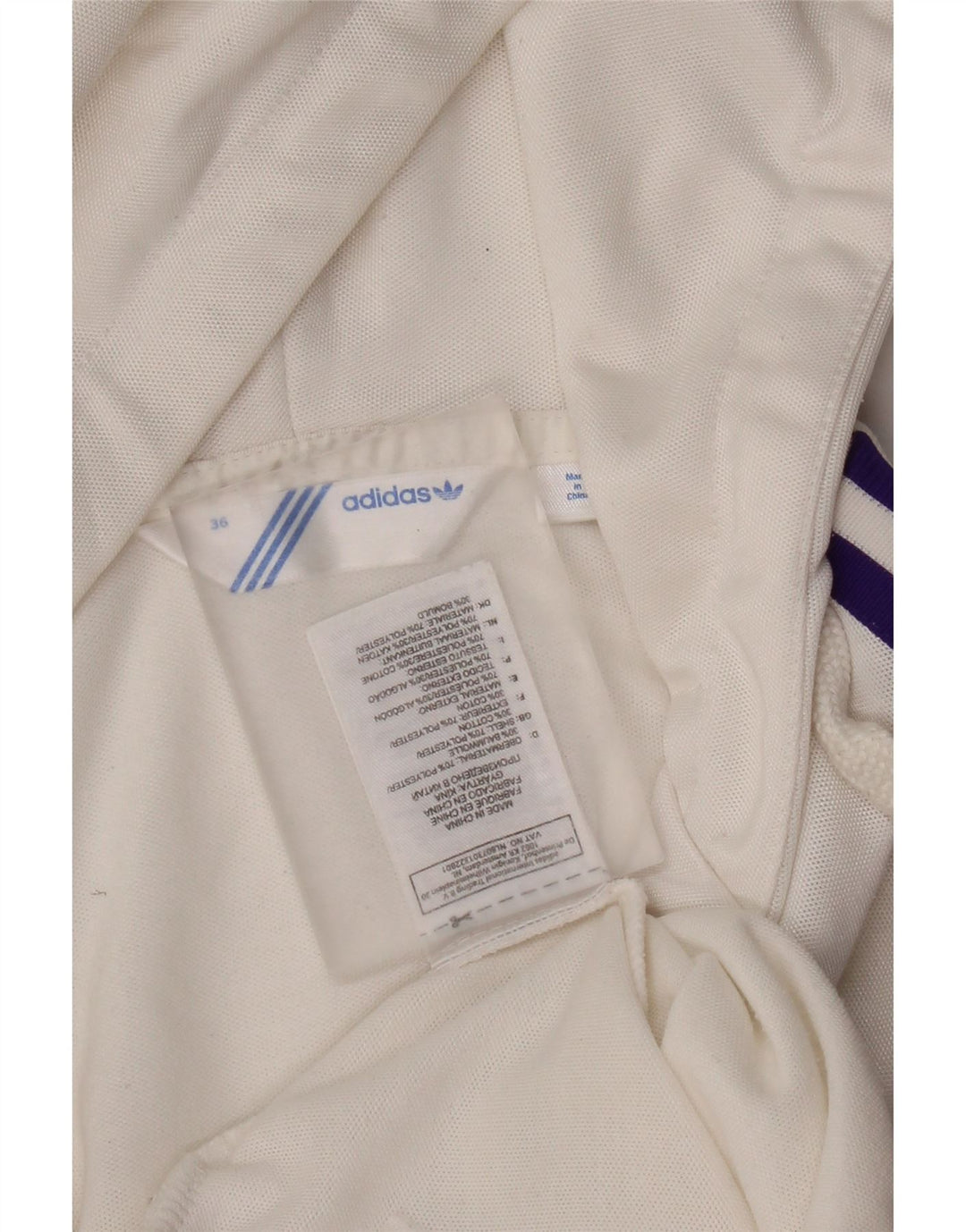 Adidas Womens Zip Hoodie Sweater EU 36 Small White Polyester