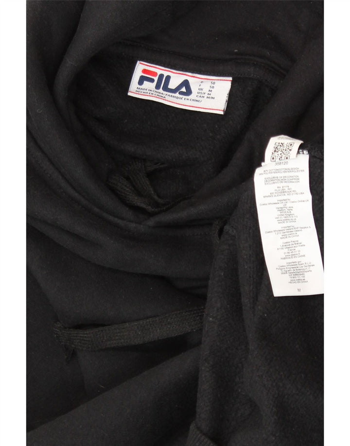 FILA Pull à capuche pour homme en coton noir moyen