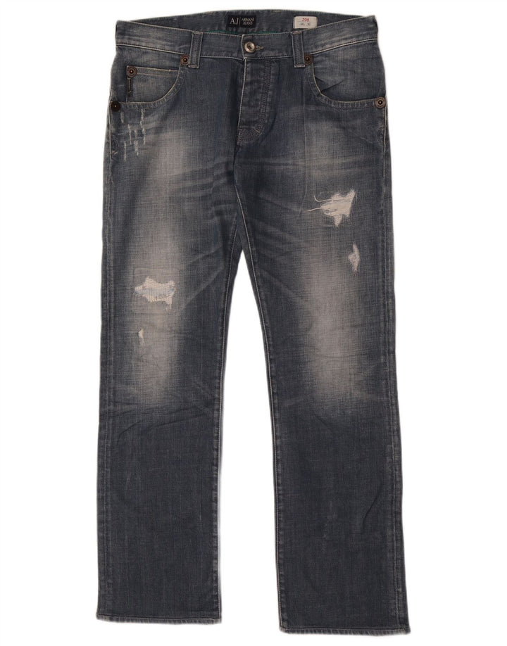 Armani Jeans Slim en détresse pour hommes W33 L32 coton bleu