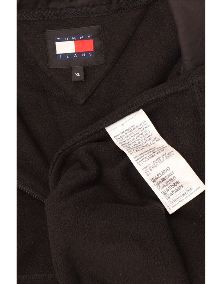 TOMMY HILFIGER Pull Polaire Col Zippé Homme XL Noir Polyester