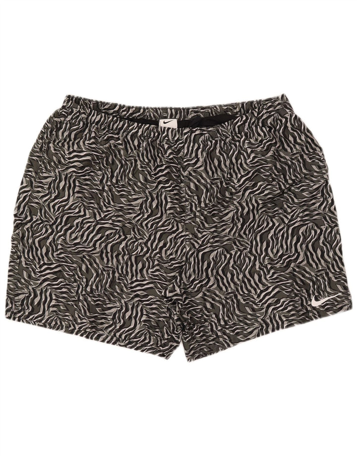 Nike Short de bain pour homme 2XL Gris Imprimé animal Polyester