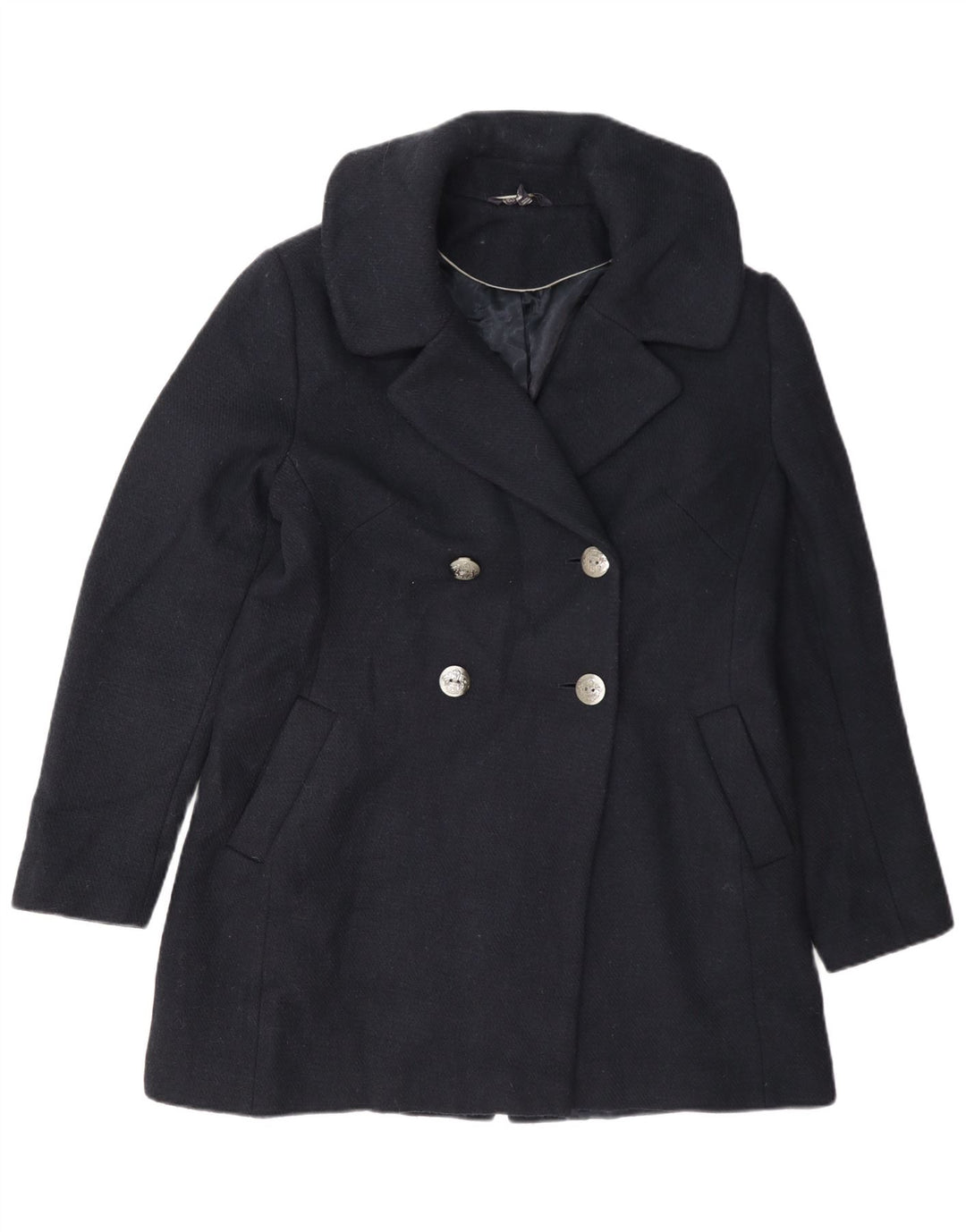 Marks & Spencer Caban double boutonnage pour femme UK 12 Laine bleu marine moyen