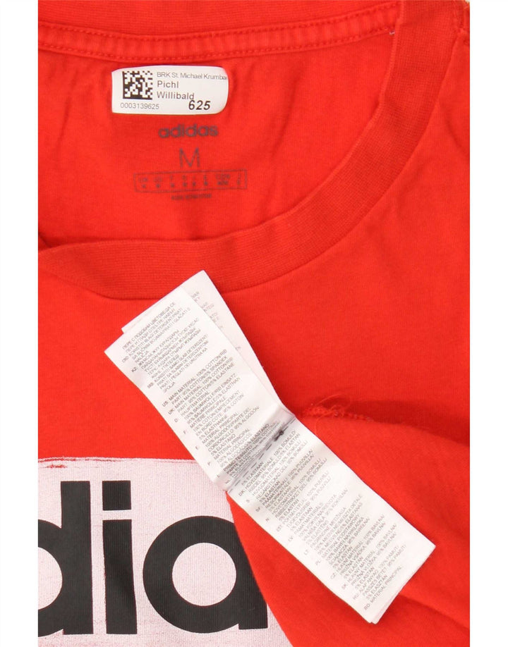 Adidas T-Shirt Graphique Homme Rouge Moyen Coton
