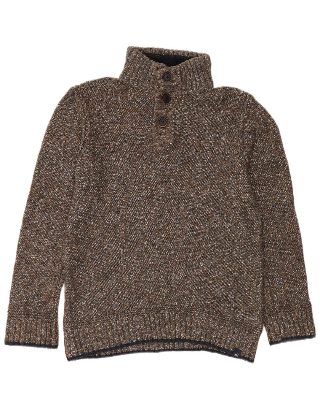Fat Face Pull à col boutonné pour homme Petit coton moucheté vert
