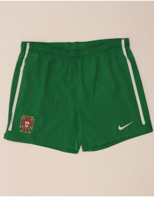 Nike Mens Portugal Sport Shorts Large Green Polyester