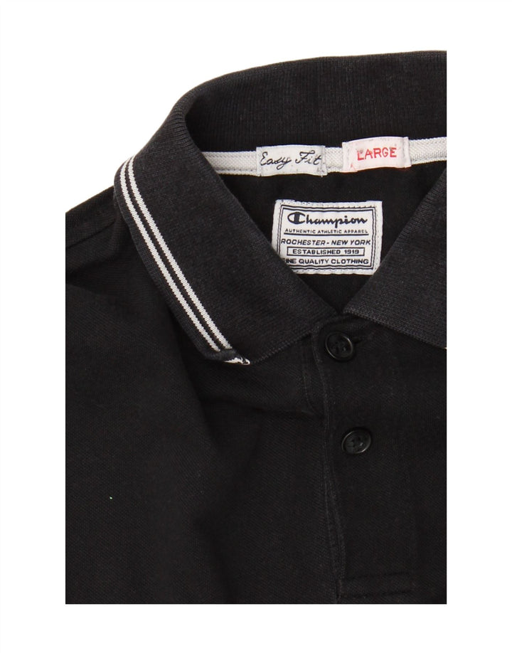 CHAMPION Mens Polo Shirt Large Black Vintage Champion and Second-Hand Champion from Messina Hembry 
