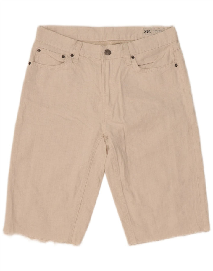Zara Short en jean pour femme EU 40 Medium W30 Coton blanc