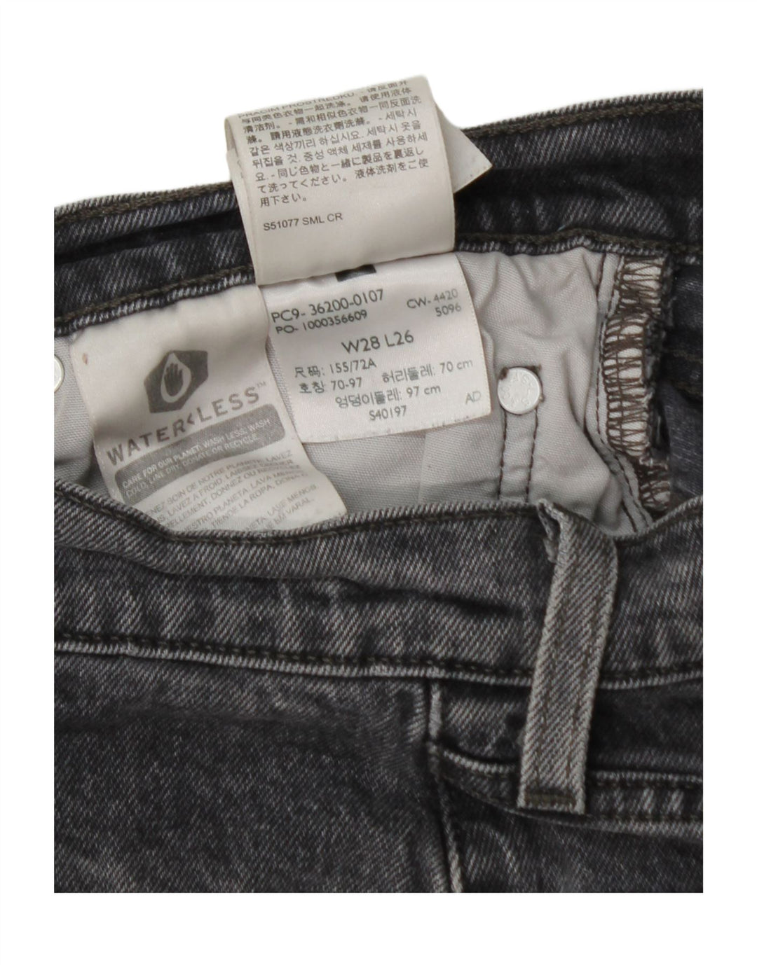 LEVI'S Jean Droit 501 Femme W28 L26 Coton Noir
