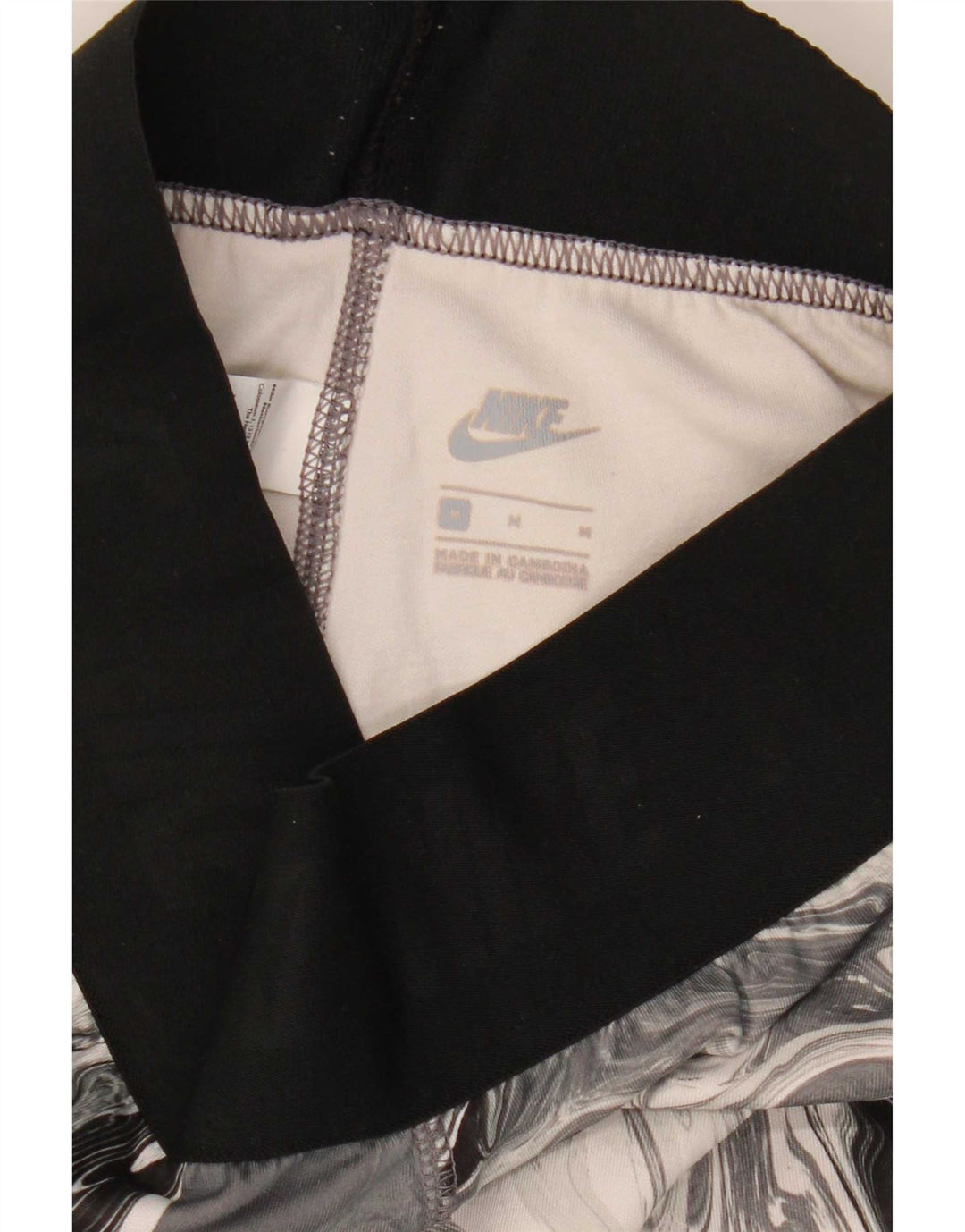 Nike Legging à motif abstrait pour femme UK 12 Coton gris moyen