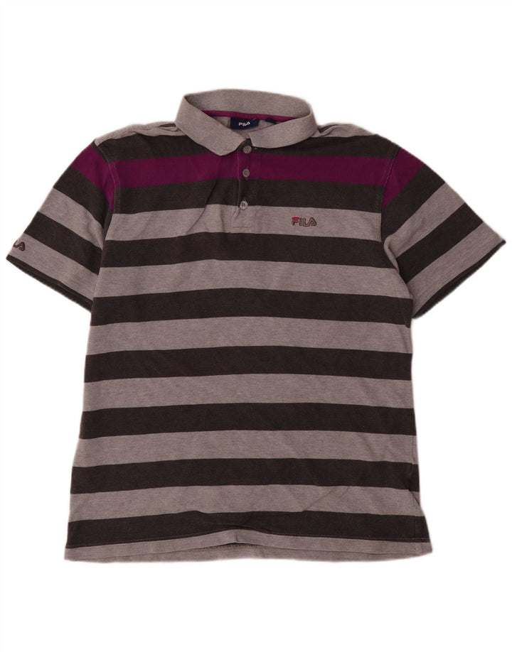 FILA Polo Homme Large Gris Colorblock Coton
