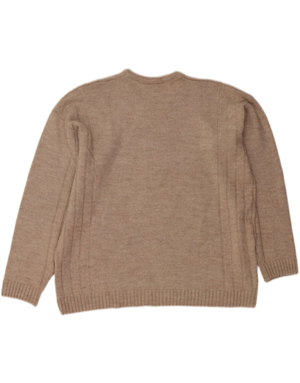 LACOSTE Homme Col V Pull Pull Taille 7 2XL Laine Beige