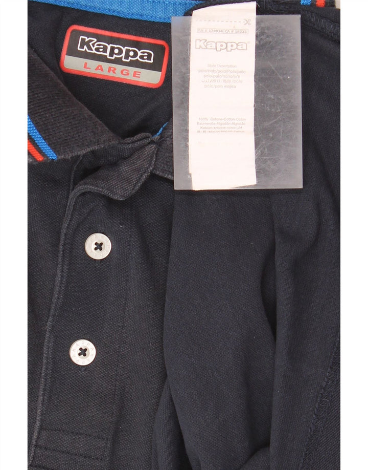 KAPPA Polo Homme Large Bleu Marine Coton