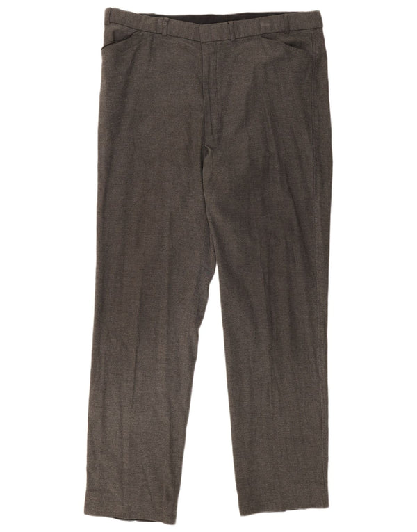 Marks & Spencer Pantalon décontracté droit W40 L33 Gris Viscose Homme